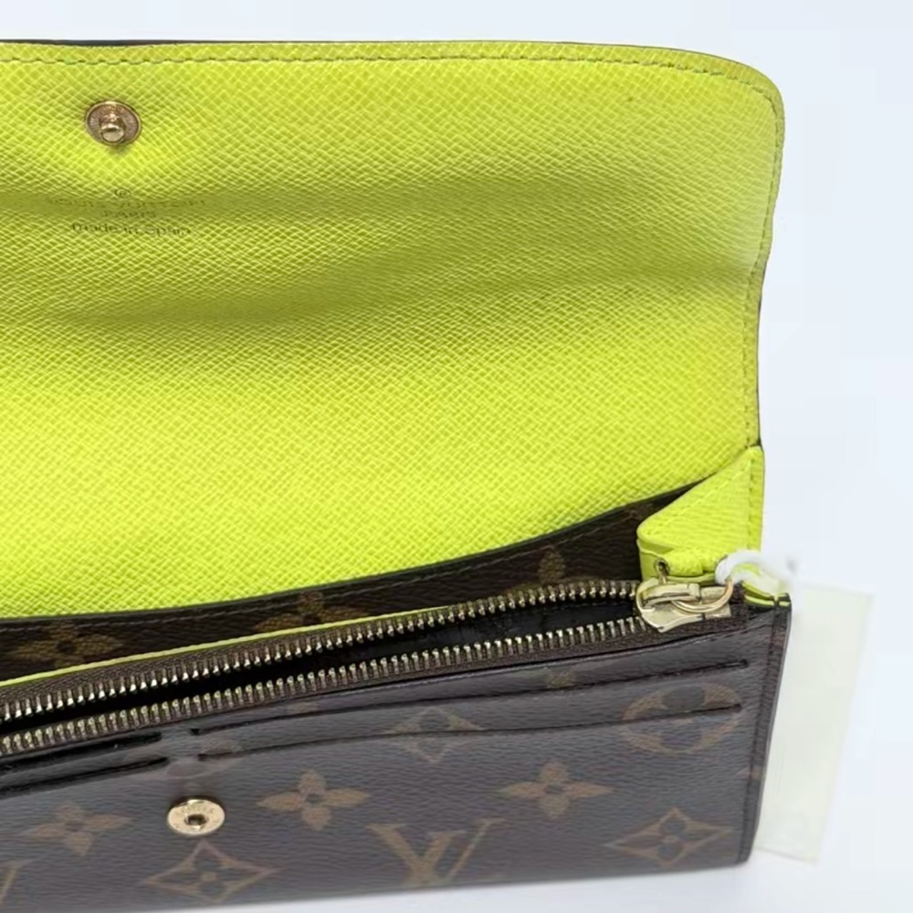 Pre Owned Louis Vuitton Monogram Canvas Wallet with Acid Yellow Accent - Picture 5 of 5